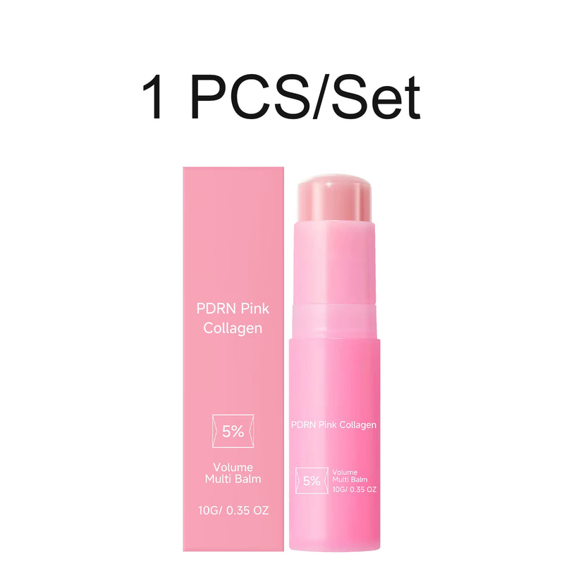 PDRN Pink Collagen Volume Multi Balm Stick&Serum 5% Volufiline Hydrating Firming Repair Balm for Face Neck Eye Area Skincare